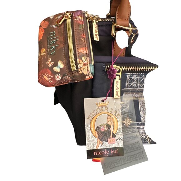 Nicole Lee USA CEst La Vie Bonjour Satchel Handbag W/ Polka Dot Lining & Matchin - Picture 6 of 12